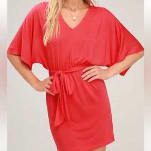 Red sleeve mini dress from Lulus